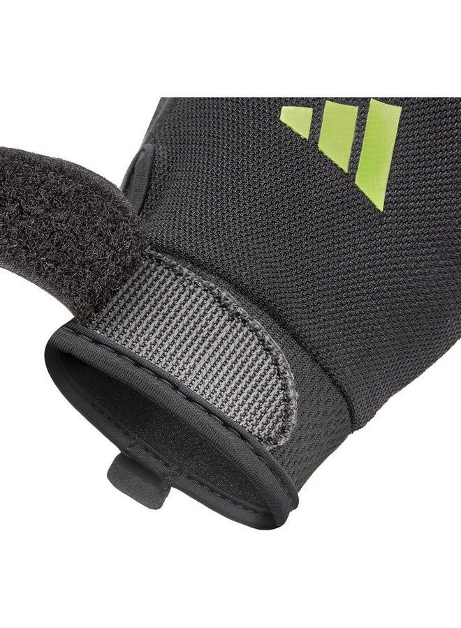 Adidas Velcro Closure Essential Training Gloves Black and Green Medium ADGB-15002GN - Image 5